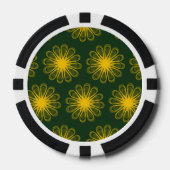 Guilloche-Blume dunkelgelb Pokerchips (Vorderseite)