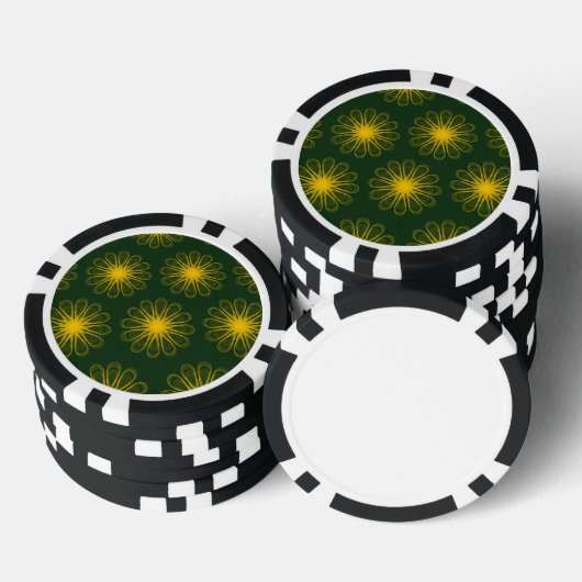 Guilloche-Blume dunkelgelb Pokerchips (Stapel)