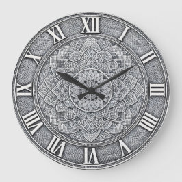 Guilloché Roman Numeral  — Luxury Engraved pattern Große Wanduhr