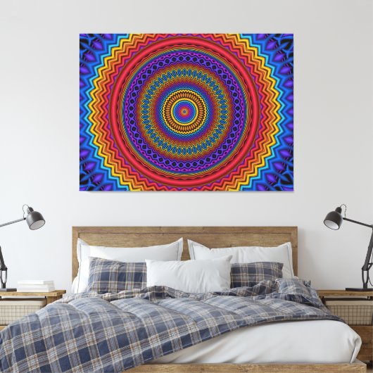 Guilloché Spirograph Wrapped Canvas Leinwanddruck (Insitu (Schlafzimmer))