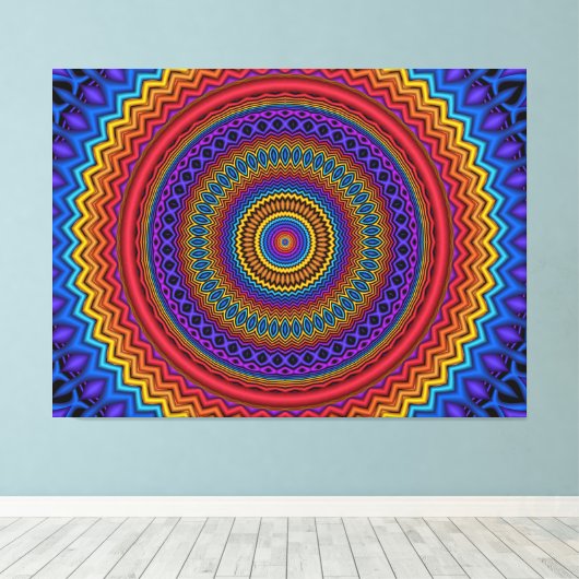 Guilloché Spirograph Wrapped Canvas Leinwanddruck (Insitu (Holzboden))