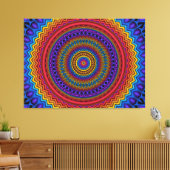 Guilloché Spirograph Wrapped Canvas Leinwanddruck (Insitu (Wohnzimmer))