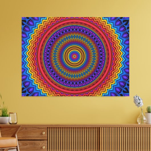 Guilloché Spirograph Wrapped Canvas Leinwanddruck (Insitu (Wohnzimmer))