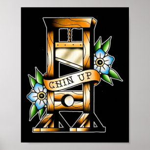 Guillotine Traditionelles Tattoo Funny Chin Auf Sa Poster