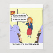 Guilt Trip Airlines Funny Cartoon Geschenke & T-Sh Postkarte (Vorderseite)