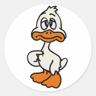 Guilty duck cartoon choose background color runder aufkleber