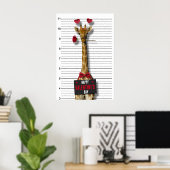 Guilty Mugshot Giraffe Funny Happy Valentine's Day Poster (Heimbüro)