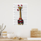 Guilty Mugshot Giraffe Funny Happy Valentine's Day Poster (Küche)