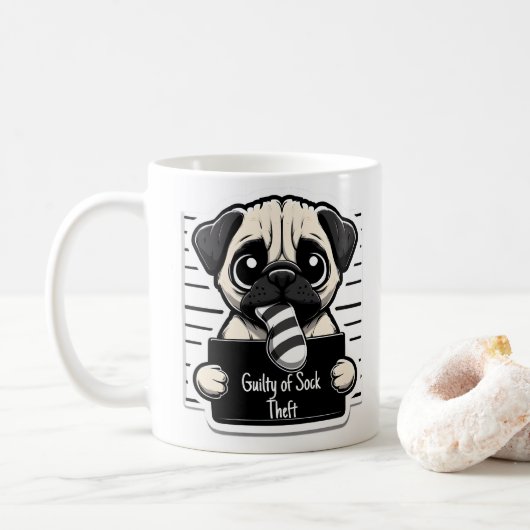 Guilty Paws Tasse Shot - Mops - Kaffee Tasse (Mit Donut)