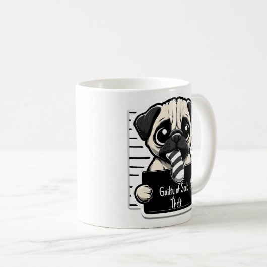Guilty Paws Tasse Shot - Mops - Kaffee Tasse (VorderseiteRechts)