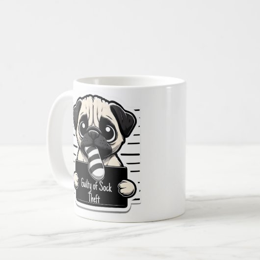 Guilty Paws Tasse Shot - Mops - Kaffee Tasse (Vorderseite Links)