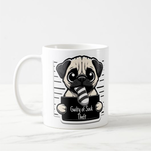 Guilty Paws Tasse Shot - Mops - Kaffee Tasse (Links)