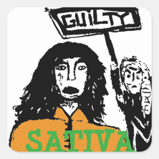 GUILTY SATIVA QUADRATISCHER AUFKLEBER