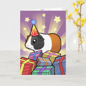 Guinea am Geburtstag Schwein (glatte Haare) Karte (Gelbe Blume)