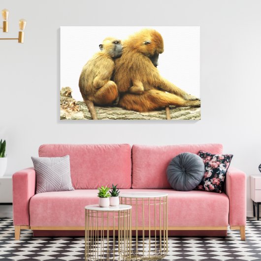 Guinea Baboons Leinwanddruck (Insitu (Wohnzimmer))