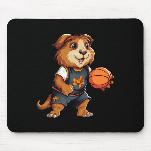 Guinea Basketball Schweine Mousepad (Vorne)