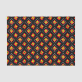 Guinea Bissau African Print on Black Seidenpapier