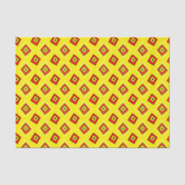 Guinea Bissau African Print on Yellow Tissue Paper Seidenpapier