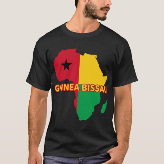 Guinea-Bissau-Bissau-Guinean-Pride-Karte Afrika T-Shirt (Vorderseite)
