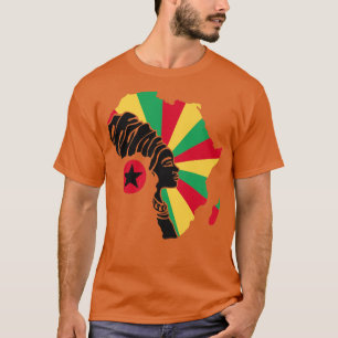 Guinea Bissau Flag Africa Map Ethnic Heritage Blac T-Shirt