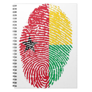 Guinea Bissau Flag Fingerprint Landespreis Notizblock