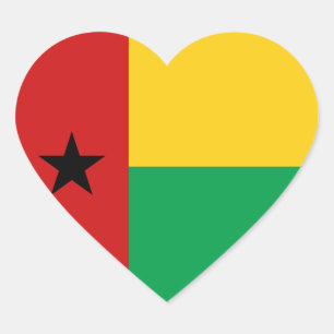 Guinea-Bissau-Flag-Heart-Aufkleber Herz-Aufkleber