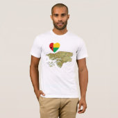 Guinea-Bissau Flag Herzstück und Karte T - Shirt (Vorne ganz)