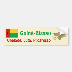 Guinea-Bissau Flag + Karte Autoaufkleber