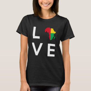 Guinea Bissau Flag Liebe Afrika Kontinent für Guin T-Shirt