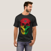 Guinea Bissau Flag Skull Bissau Guinean Root Proud T-Shirt (Vorne ganz)