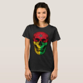 Guinea Bissau Flag Skull Bissau Guinean Root Proud T-Shirt (Vorne ganz)