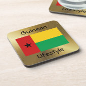 Guinea-Bissau-Flag+Text-Untersetzer Untersetzer (Linke Seite)