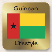 Guinea-Bissau-Flag+Text-Untersetzer Untersetzer (Vorderseite)