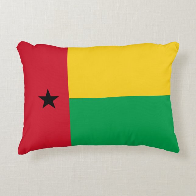Guinea-Bissau-Flagge Dekokissen (Vorderseite)