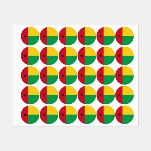 Guinea-Bissau-Flagge Etiketten (Blatt)