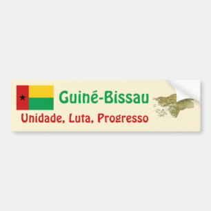 Guinea-Bissau-Flagge + Karte Aufkleber Autoaufkleber