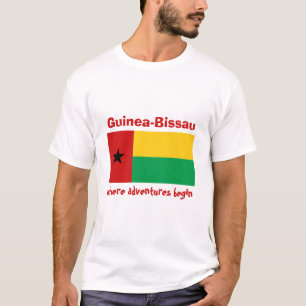 Guinea-Bissau Flagge + Karte + Text-T - Shirt