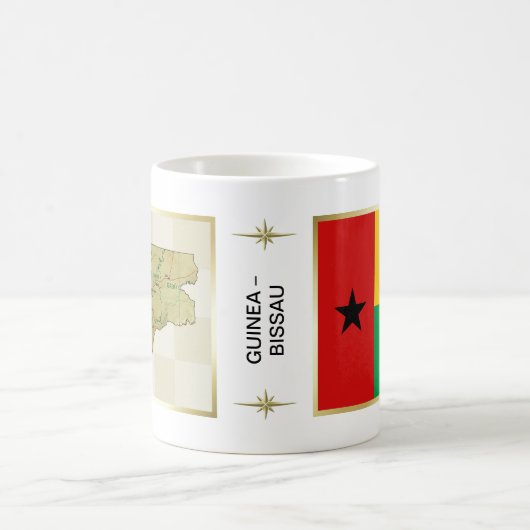 Guinea-Bissau Flagge + Karten-Tasse Kaffeetasse (Mittel)