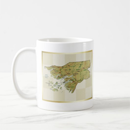Guinea-Bissau Flagge + Karten-Tasse Kaffeetasse (Links)