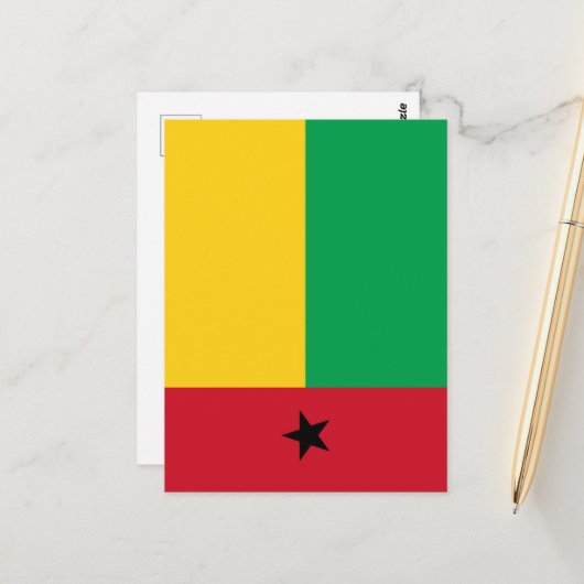 Guinea-Bissau-Flagge Postkarte (Vorderseite/Rückseite Beispiel)