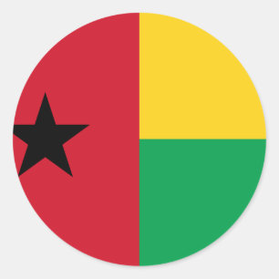 Guinea-Bissau-Flagge Runder Aufkleber