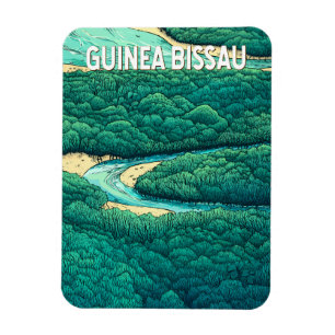 Guinea Bissau Illustration Reise Kunst Vintage Magnet