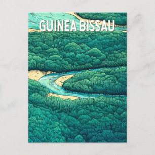 Guinea Bissau Illustration Reise Kunst Vintage Postkarte