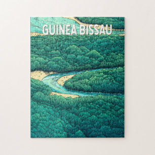 Guinea Bissau Illustration Reise Kunst Vintage Puzzle