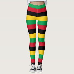 Guinea-Bissau Nationalflagge Farben Gestreifte Leg Leggings