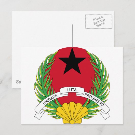 Guinea-Bissauer-Wappen Postkarte (Vorne/Hinten)