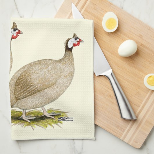 Guinea Buff Dundott Fowl Geschirrtuch (Viertel Falte)