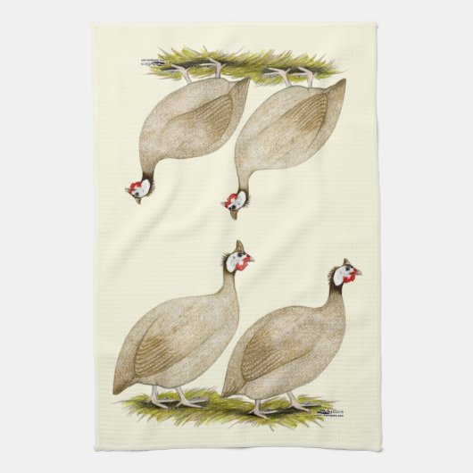 Guinea Buff Dundott Fowl Geschirrtuch (Vertikal)