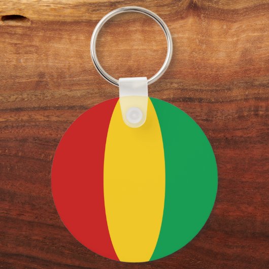 Guinea-Conakry Fisheye Flag Schlüsselanhänger (Vorderseite)