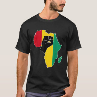 Guinea Conakry Flag Afrika Karte Rasta Farben erhö T-Shirt